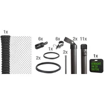 GAH Alberts Maschendrahtzaun Set 1,5 x 25 m anthrazit