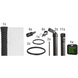 GAH Alberts Maschendrahtzaun Set 1,5 x 25 m anthrazit