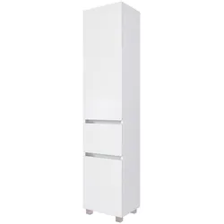 Seitenschrank WELLTIME "Baabe", weiß, B:40cm H:180cm T:35cm, Holzwerkstoff, Schränke, 40 cm breit, Softclose-Funktion, viel Stauraum