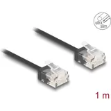 DeLock 80371 RJ45 Patchkabel CAT 6 U/UTP UTP Ultra Slim 1 m Schwarz