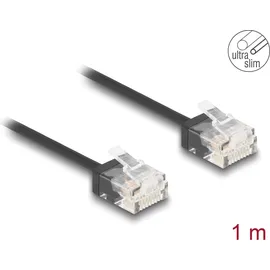 DeLock 80371 RJ45 Patchkabel CAT 6 U/UTP UTP Ultra Slim 1 m Schwarz