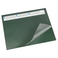 Läufer 44531 Durella DS Schreibtischunterlage mit transparenter Auflage und Kalender, rutschfeste Schreibunterlage, 40 x 53cm, grün