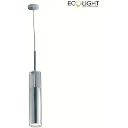 ECO-Light Pendelleuchte TABOO, 1-flammig, 1*GU10, max. 42W, IP20, mit verchromtem Metallrahmen,  silber, mit transparentem Glas ECO-I-TABOO-S-CR