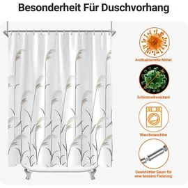 lerores Duschvorhang Weizenohr 240 x 200 cm antischimmel wasserabweisend