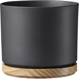 Söndgen Keramik Soendgen Oslo, Blumentopf aus Keramik, Farbe: Anthrazit Matt, 13,5 cm Durchmesser, 12,2 cm hoch, 2,2 l Vol.