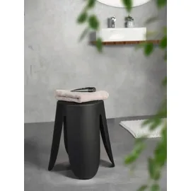 Wenko Badhocker Comiso Duschhocker schwarz Ø 44,5 cm x 46 cm, belastbar bis 180 kg, mit rutschsicheren Füßen