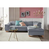 Ecksofa SIT & MORE "Santo L-Form", grau (hellgrau), B:272cm H:82cm T:206cm, Sofas, mit Federkern, wahlweise mit Bettfunktion und Stauraum