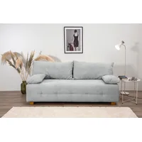 Collection AB Schlafsofa COLLECTION AB "Bella, B: 196 cm, Liegefl. 145x196 cm", grau (hellgrau), B:196cm H:45cm T:96cm, 100%Polyester, Sofas, Schlafsofa, mit Bettfunktion, Bettkasten & 2 Armlehnenkissen, Federkern