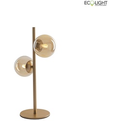 ECO-Light Tischleuchte NEPTUN, 2xG9, IP20, Messing satiniert / Glas champagner ECO-9120-L2-GO