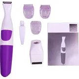 ANKROYU 2 in 1 Epilierer für Frauen, Epilierer Nass Trocken Elektrisch, Kabellos, Flexibler Kopf Bikini Trimmer Epilierer, für Beine Achseln Gesicht, Lila