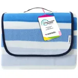 Wometo Picknickdecke blau Textil, 200x200 cm, Global Recycled Standard GRS Wohntextilien, Decken