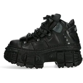 New Rock "Plateau Boots Wall106-S12", Herren, Gr. 39 Normalschaft, schwarz, Obermaterial: 100% Rindnappaleder CNA., Schuhe Sneaker, Handgefertigt, Made in Spain