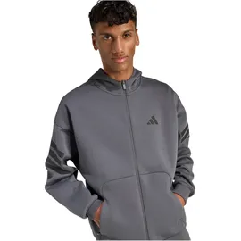 adidas Future Icons Three Stripes Full-Zip Hoodie, grey six, L