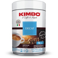 Kimbo Kaffee Espresso Decaffeinato Koffeinfrei gemahlen, 250g Doses