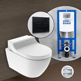 Geberit AquaClean Tuma Comfort Komplett-SET Dusch-WC mit neeos Vorwandelement,, 146290111+16601BM#SET, Comfort