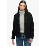 Superdry Damen. Outdoor Sherpa-Fleecejacke Schwarz/Schwarz 36 = 36