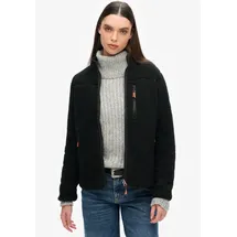 Superdry Damen. Outdoor Sherpa-Fleecejacke Schwarz/Schwarz 36 = 36