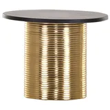 Casa Padrino Luxus Beistelltisch Schwarz / Gold Ø 50 x H. 40 cm - Runder pulverbeschichteter und galvanisierter Metall Tisch - Wohnzimmer Möbel