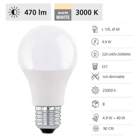 EGLO LED-Birne 5W E27 470 lm warmweiß