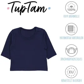 TupTam Baby Jungen Langarmshirt 5er Set, Farbe: Blau grau mix uni), Größe: 98 - 98