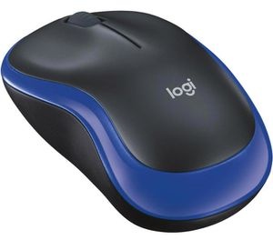 Logitech Maus M185 Wireless Mouse, schwarz / blau, 3 Tasten, 1000 dpi