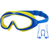 BOUTIKS Schwimmmaske für Kinder, Schwimmbrille für Jungen, Taucherbrille für Kinder, Tauchmaske mit Ohrstöpseln und Nasenklammer, für Jungen von 4-12 Jahren