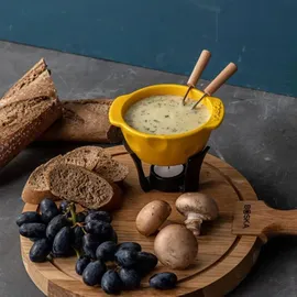 boska food tools Boska Fondueset Mini Cheesy - Fondue - Für Käsefondue - 300 ml - Spülmaschinenfester Fonduetopf - Dutch Fondue - Gelb/Schwarz
