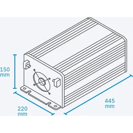 Ective CSI 20 PRO 2000W/12V Sinus-Wechselrichter mit Netzvorrangschaltung und Ladegerät