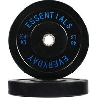 BalanceFrom Everyday Essentials Hantelscheiben, farbcodiert, olympisch, 20,4 kg, Schwarz