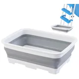 Faltbarer Pool Fußwanne, tragbares Pool Fußbad, Rechteck -Waschen mit großer Kapazität, wiederverwendbare Füße einweichen Badesbecken, Mehrzweck -Einweichenschale für Camping -Wanderungen im Freien