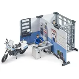 Bruder Polizeistation mit Polizeimotorrad 1:16