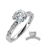 ROUGEMONT Verlobungsring Funkelnder Moissanit Solitär Damen Ring 925 Silber 1,0ct 7,0mm, Echtschmuck mit Echtheitszertifikat silberfarben 7