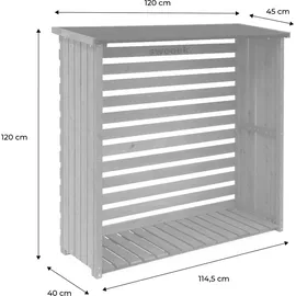 sweeek Kaminholzregal Holz 120 x 45 x 120 cm Beige
