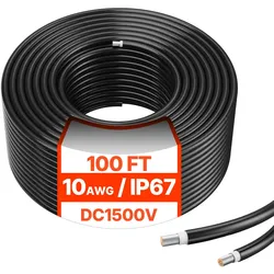 VEVOR 30,48m Solarkabel 6mm2/10AWG IP67 PV Kabel XLPE Kupfer Verlängerungskabel
