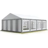 TOOLPORT Partyzelt 5 x 8 m inkl. 4 Seitenteile Grau/Weiß