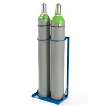 rollcart transportsysteme Gasflaschenständer 2 Flaschen Stahl 1100x560mm blau