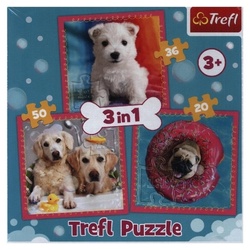 Trefl Puzzle 3 in 1 Puzzle - Hunde (Kinderpuzzle), 99 Puzzleteile