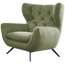 KAWOLA Sessel, Grün, Textil, Echtholz, Füllung: Komfortschaum, 100x106x95 cm, Wohnzimmer, Sessel, Polstersessel