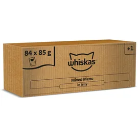 Whiskas Adult 1+ Gemischte Auswahl in Gelee 84 x 85 g