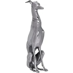 KADIMA DESIGN Dekoration Design Dog aus Aluminium silbern Windhund Skulptur
