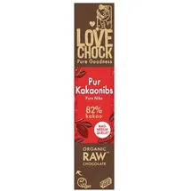 Lovechock Zartbitterschokolade Pur Kakaonibs bio