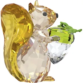 Swarovski Idyllia Eichhörnchen und Eichel, Fantasievolle Kristallfigur mit Strahlenden Kristallen