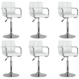 vidaXL Esszimmerstuhl Esszimmerstühle 6 Stk. Drehbar Weiß Kunstleder (6 St) weiß
