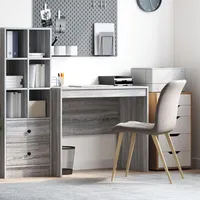 VidaXL Grauer Schreibtisch Graue Sonoma MDF 90 x 50