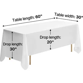 Vevor Tischdecke 6 x 177,8 x 304,8 cm Weiß