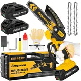 Bürstenloser Mini Kettensäge Mit Akku,6 Zoll Elektro-Kettensäge Handkettensäge A