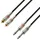 Adam Hall Cables Twin-Kabel 2 x Klinke TS auf 2 x Cinch 3,0m (K3TPC0300)