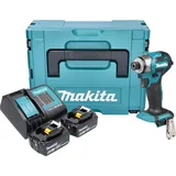 Makita DTD 173 SGJ Akku Schlagschrauber 18 V 180 Nm 1/4“ Brushless + 2x Akku 6,0 Ah + Ladegerät + Makpac