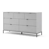Vicco Kommode Eliza, 140 x 81 cm, Grau, Wohnzimmerschrank mit 7 Schubladen