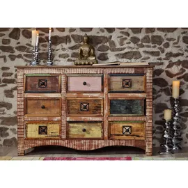 MASSIVMOEBEL24.DE Kommode 130 x 85 x 40 cm Mehrfarbig